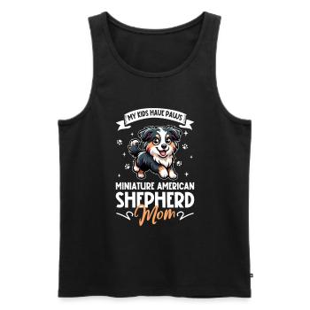 Miniature American Shepherd Mama - Männer Premium Bio Tank Top - Schwarz - Vorne - Michal (187cm)
