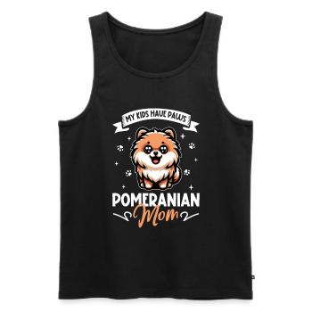 Zwergspitz Mama - Männer Premium Bio Tank Top - Schwarz - Vorne - AI Model Male 178 light (178cm)