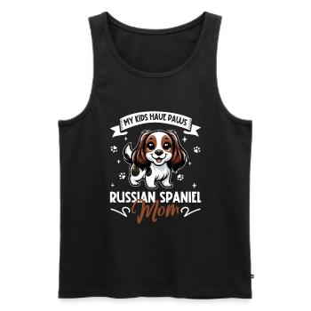 Russischer Spaniel Mama - Männer Premium Bio Tank Top - Schwarz - Vorne - Michal (187cm)