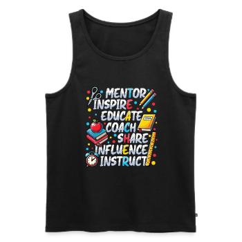 Mentor Inspire Educate Coach Lehrer - Männer Premium Bio Tank Top - Schwarz - Vorne - Michal (187cm)