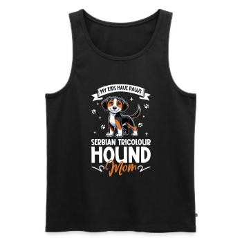 Dreifarbiger Serbischer Laufhund Mama - Männer Premium Bio Tank Top - Schwarz - Vorne - AI Model Male 178 light (178cm)