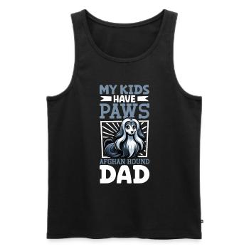 Afghanischer Windhund Papa - Männer Premium Bio Tank Top - Schwarz - Vorne - Michal (187cm)