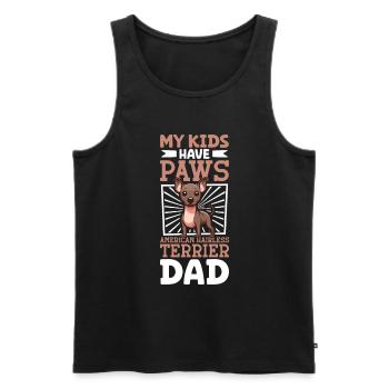 Terrier américain sans poils papa - Débardeur bio Premium Homme - noir - Devant - Michal (187cm)