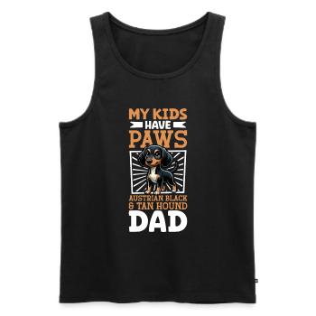 Austrian Black and Tan Hound Papa - Men's Premium Organic Tank Top - black - Front - AI Model Male 178 light (178cm)