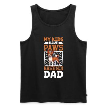 Basenji Papa - Männer Premium Bio Tank Top - Schwarz - Vorne - AI Model Male 178 light (178cm)