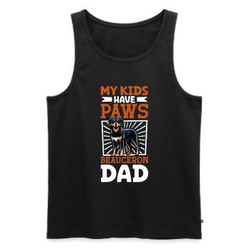 Beauceron Papa - Männer Premium Bio Tank Top - Schwarz - Vorne - AI Model Male 178 light (178cm)