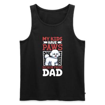 Bichon Frisé Papa - Männer Premium Bio Tank Top - Schwarz - Vorne - AI Model Male 178 light (178cm)