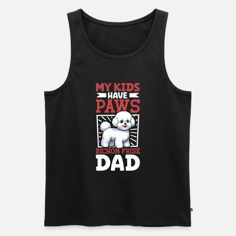 Bichon Frisé Papa - Männer Premium Bio Tank Top - Schwarz
