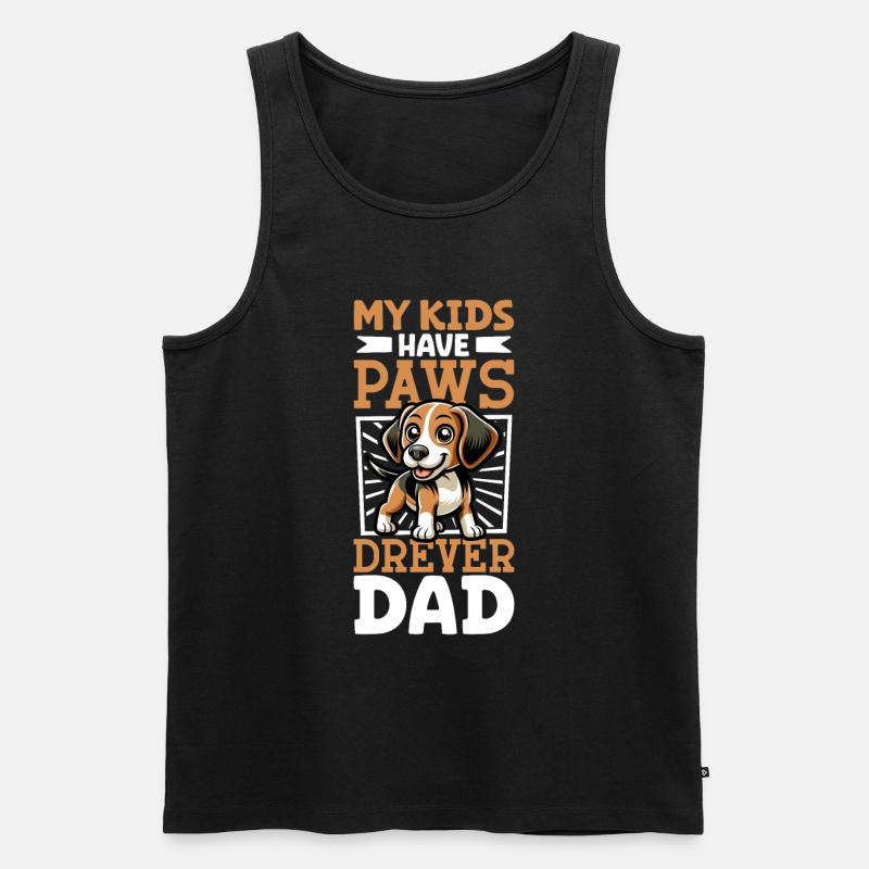 Drever Papa - Männer Premium Bio Tank Top - Schwarz
