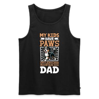Entlebucher Chien de montagne papa - Débardeur bio Premium Homme - noir - Devant - AI Model Male 178 light (178cm)