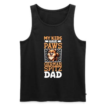 Deutscher Spitz Papa - Männer Premium Bio Tank Top - Schwarz - Vorne - AI Model Male 178 light (178cm)