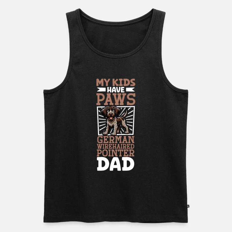 Deutsch Drahthaar Papa - Männer Premium Bio Tank Top - Schwarz