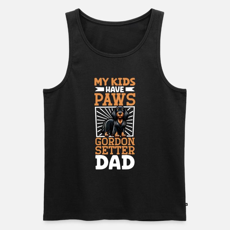 Gordon Setter Papa - Männer Premium Bio Tank Top - Schwarz
