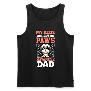 Papa bichon havanais - Débardeur bio Premium Homme - noir - Devant - AI Model Male 178 light (178cm)