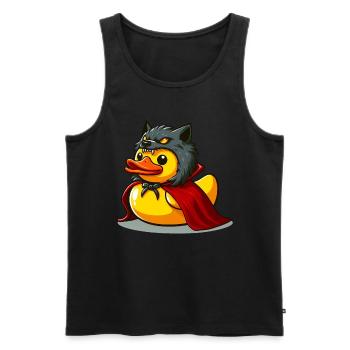 Werewolf Duck, Yellow Rubber Duck & Rubber Duck - Men's Premium Organic Tank Top - black - Front - AI Model Male 178 light (178cm)