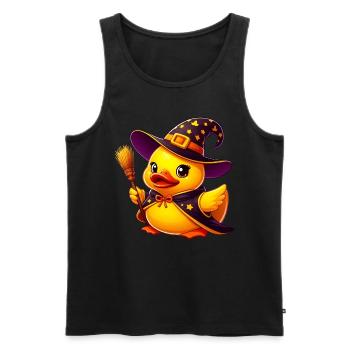 Witch Duck, Yellow Rubber Duck & Rubber Duck - Men's Premium Organic Tank Top - black - Front - AI Model Male 178 light (178cm)