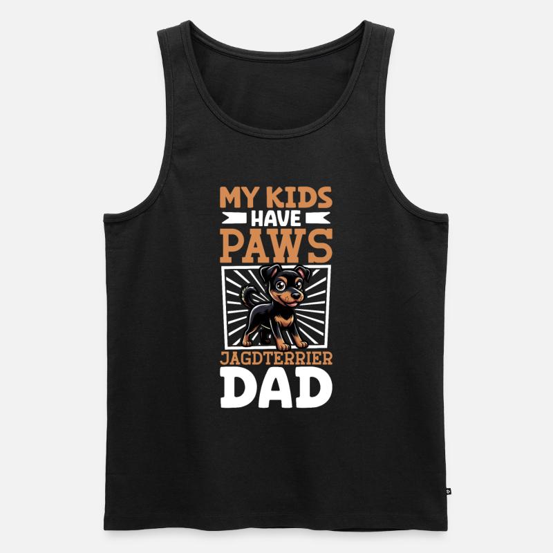Deutscher Jagdterrier Papa - Männer Premium Bio Tank Top - Schwarz