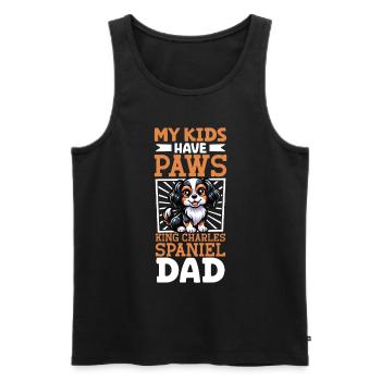 King Charles Spaniel Papa - Männer Premium Bio Tank Top - Schwarz - Vorne - AI Model Male 178 light (178cm)