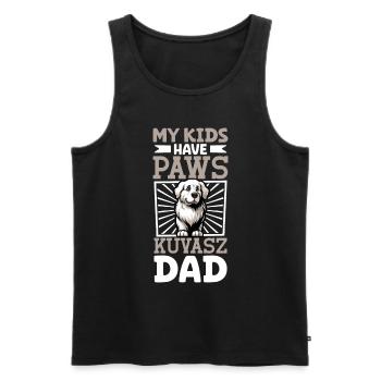 Kuvasz Papa - Männer Premium Bio Tank Top - Schwarz - Vorne - Michal (187cm)