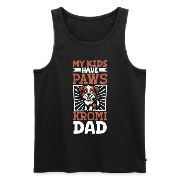 Kromfohrländer Papa - Männer Premium Bio Tank Top - Schwarz - Vorne - Michal (187cm)