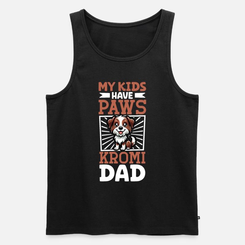 Kromfohrländer Papa - Männer Premium Bio Tank Top - Schwarz
