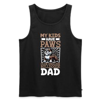 Olde English Bulldogge Papa - Männer Premium Bio Tank Top - Schwarz - Vorne - Michal (187cm)