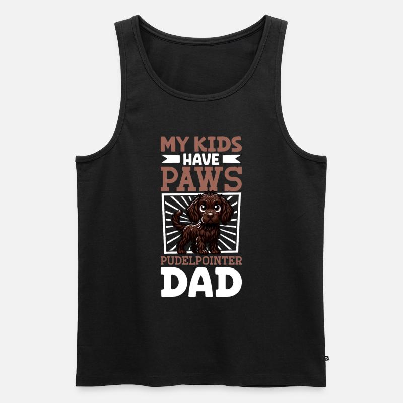 Pudelpointer Papa - Männer Premium Bio Tank Top - Schwarz
