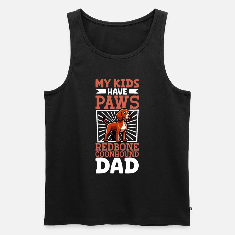 Redbone Coonhound Papa - Männer Premium Bio Tank Top - Schwarz