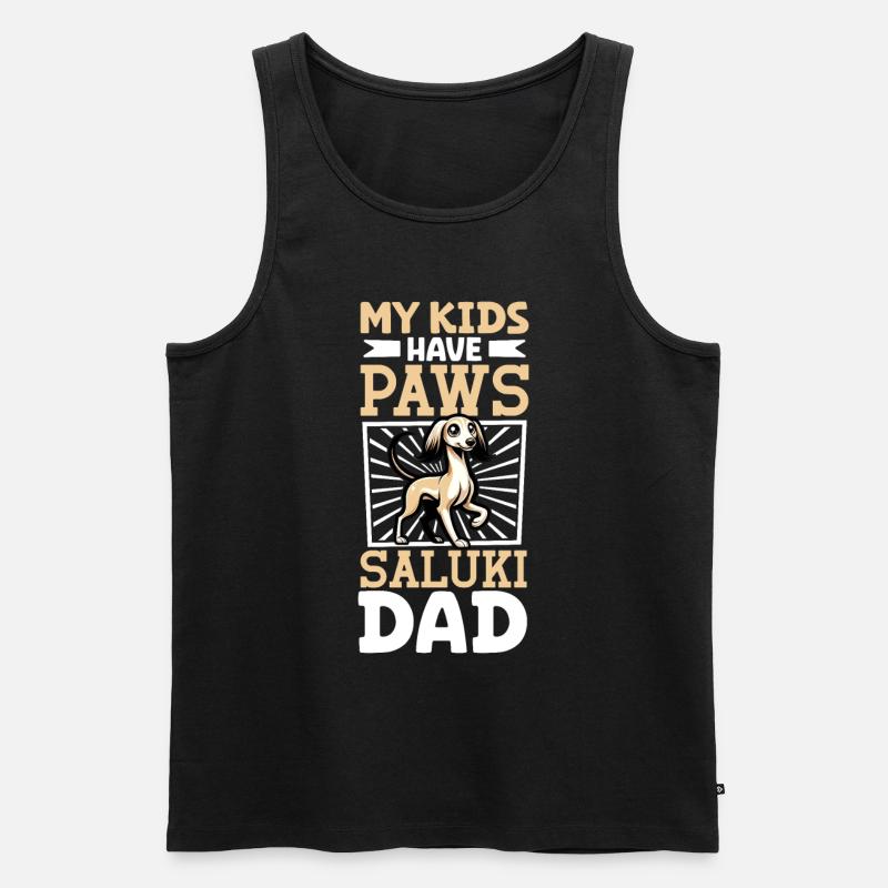 Saluki Papa - Männer Premium Bio Tank Top - Schwarz