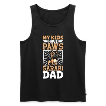 Zentral persischer Hirtenhund Qhadrejooni Papa - Männer Premium Bio Tank Top - Schwarz - Vorne - AI Model Male 178 light (178cm)