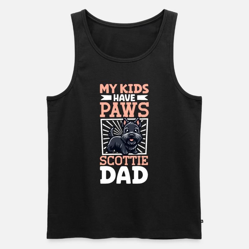 Scottish Terrier Papa - Männer Premium Bio Tank Top - Schwarz