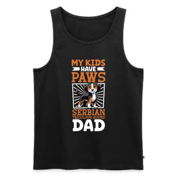 Dreifarbiger Serbischer Laufhund Papa - Männer Premium Bio Tank Top - Schwarz - Vorne - AI Model Male 178 light (178cm)