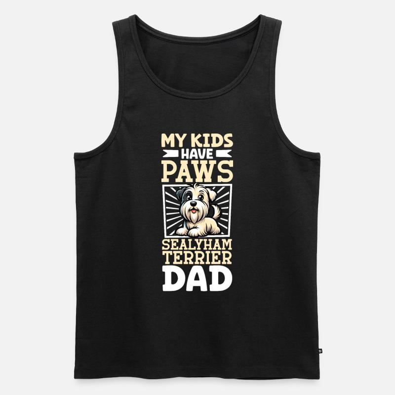 Sealyham Terrier Papa - Männer Premium Bio Tank Top - Schwarz