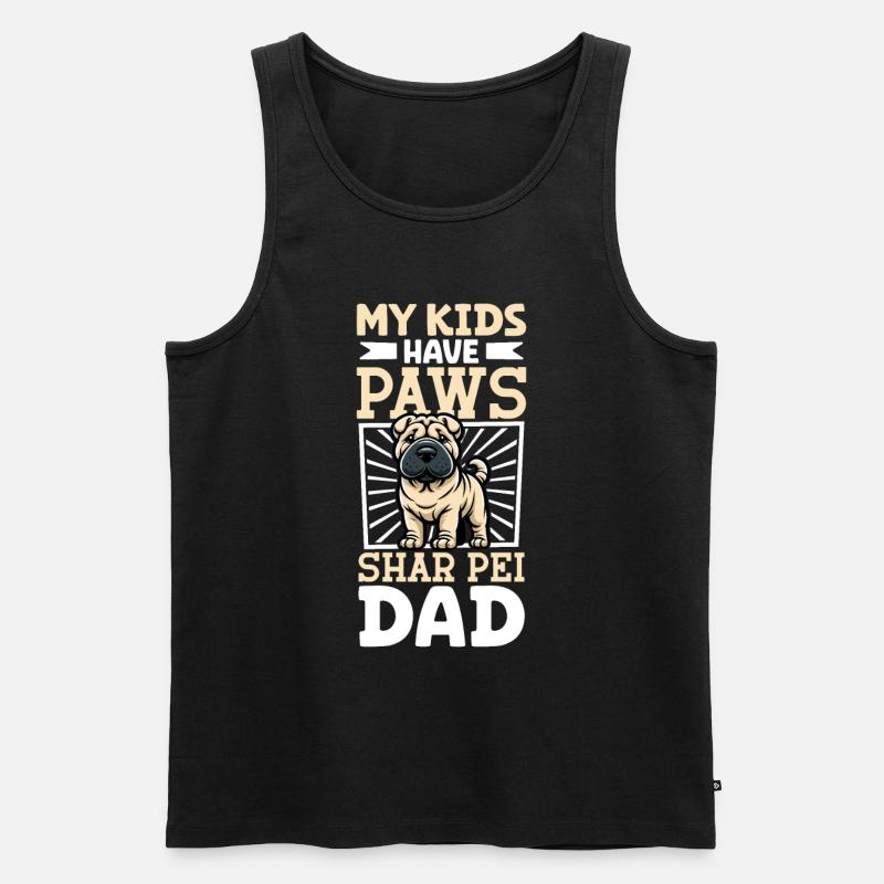 Shar-Pei Papa - Männer Premium Bio Tank Top - Schwarz