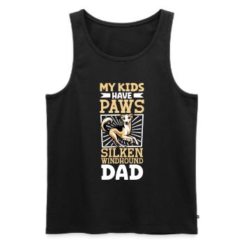 Silken Windhound Papa - Männer Premium Bio Tank Top - Schwarz - Vorne - Michal (187cm)