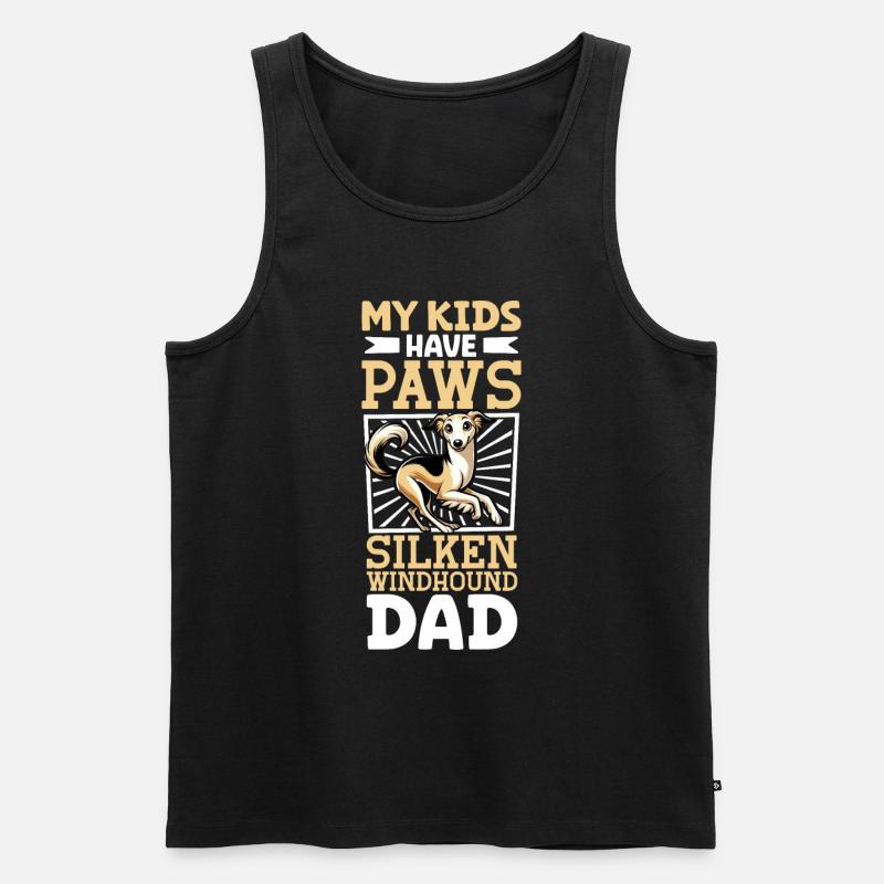 Silken Windhound Dad - Men's Premium Organic Tank Top - black
