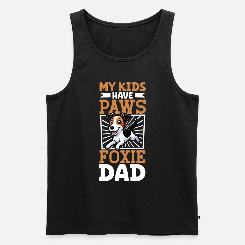 Glatthaar-Foxterrier Papa - Männer Premium Bio Tank Top - Schwarz