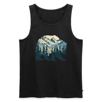 Wilderness Inside the Bear Retro Vintage - Men's Premium Organic Tank Top - black - Front - Michal (187cm)
