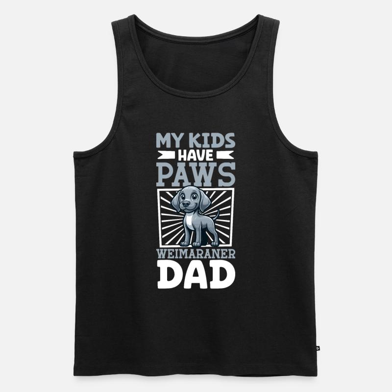 Weimaraner Papa - Männer Premium Bio Tank Top - Schwarz