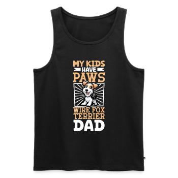 Drahthaar-Foxterrier Papa - Männer Premium Bio Tank Top - Schwarz - Vorne - AI Model Male 178 light (178cm)