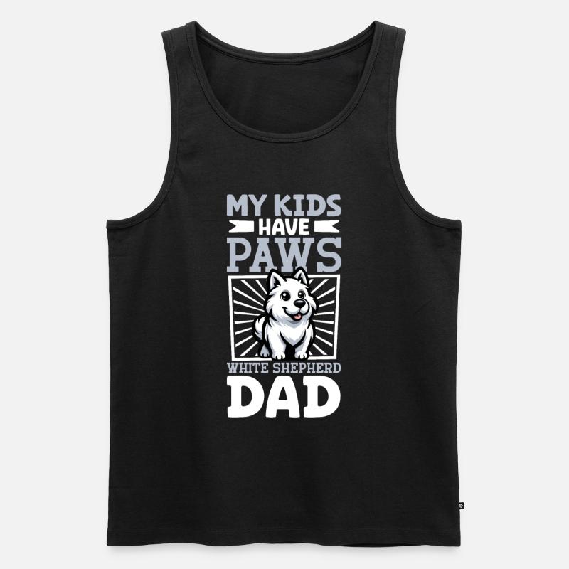 Weißer Schäferhund Papa - Männer Premium Bio Tank Top - Schwarz
