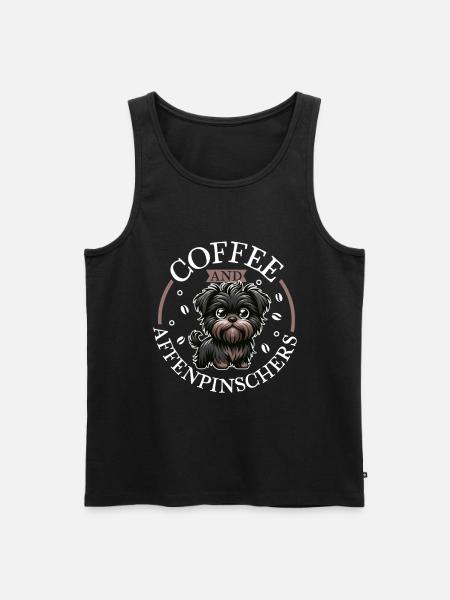 Coffee and Affenpinscher - Men's Premium Organic Tank Top - black