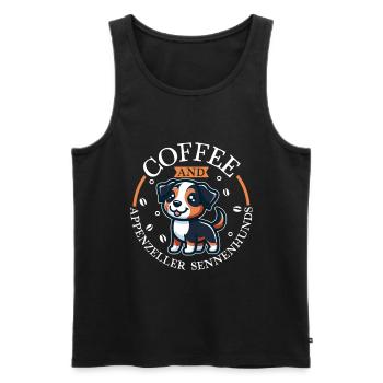 Café et bouvier d’Appenzeller - Débardeur bio Premium Homme - noir - Devant - Michal (187cm)