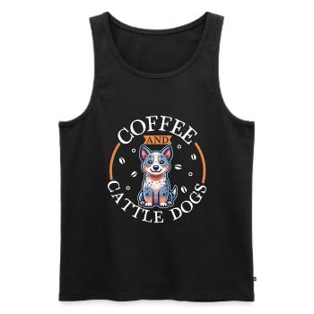 Kaffee und Australian Cattle Dog - Männer Premium Bio Tank Top - Schwarz - Vorne - Michal (187cm)