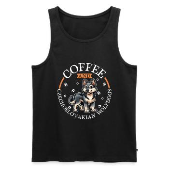 Kaffee und Tschechoslowakischer Wolfhund - Männer Premium Bio Tank Top - Schwarz - Vorne - AI Model Male 178 light (178cm)