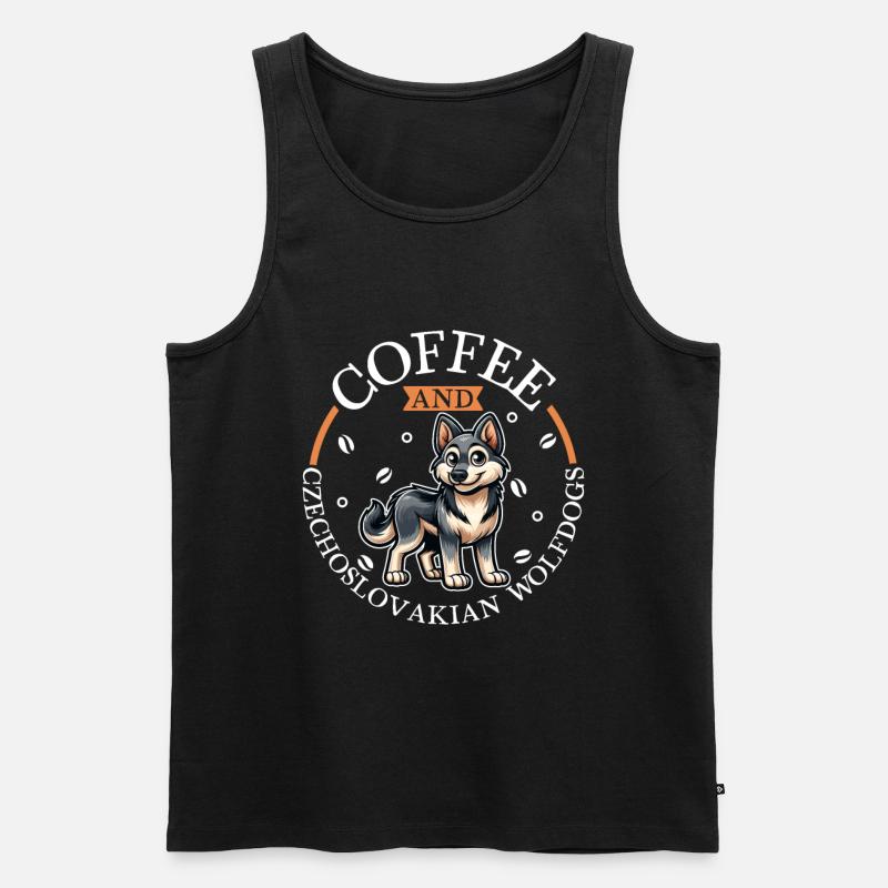 Kaffee und Tschechoslowakischer Wolfhund - Männer Premium Bio Tank Top - Schwarz