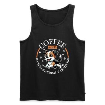 Kaffee und Dansk-Svensk Gårdshund - Débardeur bio Premium Homme - noir - Devant - AI Model Male 178 light (178cm)