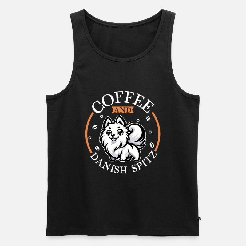 Coffee and Danish Spitz - Men's Premium Organic Tank Top - black