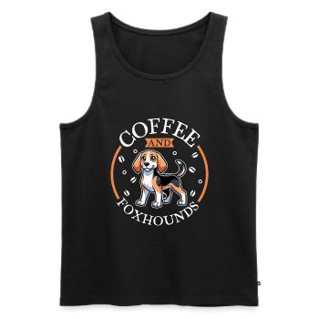 Kaffee und English Foxhound - Männer Premium Bio Tank Top - Schwarz - Vorne - AI Model Male 178 light (178cm)