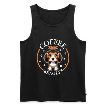 Coffee and Beagle - Men's Premium Organic Tank Top - black - Front - Michal (187cm)